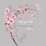 Falling Blossom Mum Sympathy Single Card