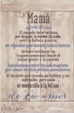 Mama, The World (Mama,  El Mundo) (6" x 9") Spanish Plaque