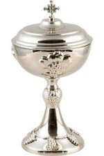 Nickel Plated Ciborium with Gold Plated Inside H 28 cm