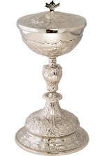 Nickel Plated Ciborium with Gold Plated Inside H 27 cm