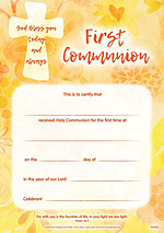 First Communion Certificate Pack of 10