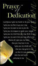 Prayer Card - Prayer Of Dedication