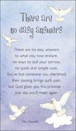 Prayer Card - There Are No Easy Answers