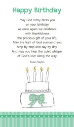 Pack of 20 Prayer Cards - Happy Birthday
