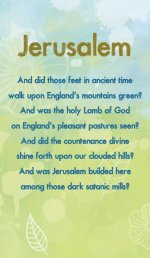 Jerusalem - Hymn Card (Double Sided)