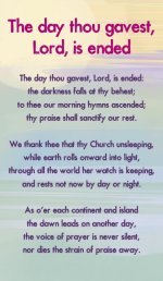 Hymn Card - The Day Thou Gavest, Lord, Is Ended (Double Sided)