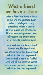 Hymn Card - What A Friend We Have In Jesus (Double Sided)