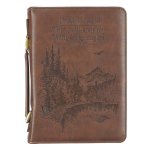 Extra Large Wings Like Eagles Brown Classic Bible Cover - Isa. 40:31