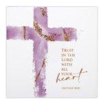 Wall Plaque-Trust in the Lord with all your Heart-Pink (5" Sq.)