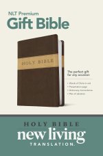 NLT Premium Gift Bible, Brown & Tan, Leatherlike, Red Letter, Presentation Page, Dictionary, Concordance, Introduction to the Bible, Plan of Salvation