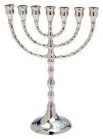 Nickel Plated Menorah H 25 cm