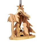 Olive Wood Hanging Nativity - Tree