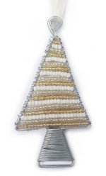 Beaded Golden Tree hanging Christmas decoration