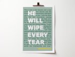 He Will Wipe Every Tear - Revelation 21 - A4 Print - Green
