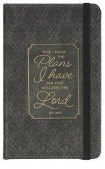 Notebook-For I Know The Plans I Have For You (Jer. 29:11)-Graphite Gray w/Elastic Closure