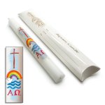 9" x 7/8" Watercolour Baptism Candle