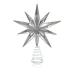 30cm Mirror Star Tree Topper with Silver Glitter