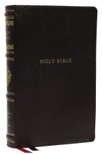 NKJV, Personal Size Reference Bible, Sovereign Collection, Genuine Leather, Black, Red Letter, Thumb Indexed, Comfort Print