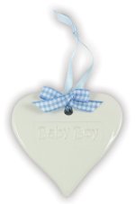 Baby Boy Ceramic Heart