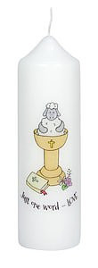 Just One Word Love Baptism Candle Single