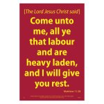 Waterproof Scripture Poster: Mat. 11.28