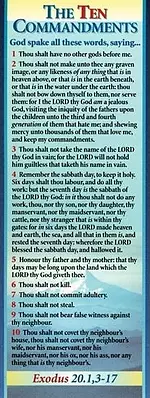 Bookmarks - The Ten Commandments Ex. 20.1,3-17