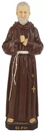 Resin/Fibreglass Statue/Coloured/Saint Pio 24 inch