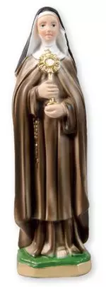 8 inch Plaster Statue/St. Clare