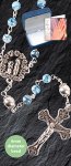 Blue Lourdes Glass Marble Rosary
