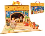 Childrens Wood Nativity Set with Shed