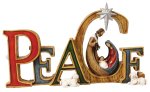 6 3/4" Resin Peace Nativity Holy Family