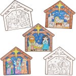 Nativity Colour-In Window Decorations - Pack of 16