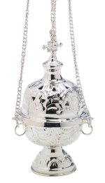 Silver Plated Thurible with Cross H 18 cm