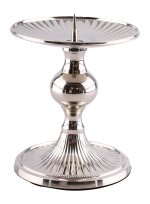 Nickel Plated Candle Holder H 12 cm D 11 cm