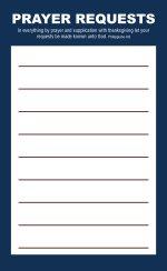 Prayer Request Card - Blue (Package of 50)
