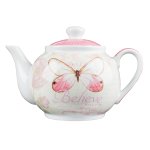 Teapot Pink Butterfly Believe Pink Mark. 9:23