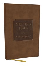 NKJV Meeting Jesus New Testament, Brown Leathersoft, Red Letter, Comfort Print
