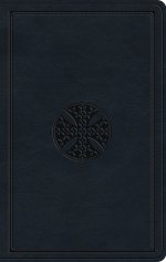 ESV Large Print Value Thinline Bible (TruTone, Navy, Mosaic Cross Design)