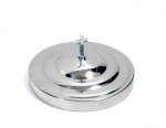 Communion Bread Plate Cover 6 5/8" x 3/4" - Silver Finish With Elegant Cross Topper