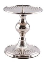 Nickel Plated Candle Holder H 15 cm D 13 cm
