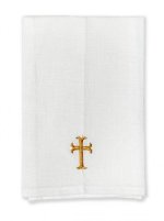 New 14" x 14" Lavabo Towel - Gold Cross Design