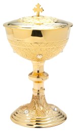 Golden Plated Ciborium with Stones H 25 cm