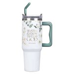 Tumbler w/straw SS Green Ps. 46:10