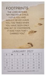 2027 Mini Magnetic Calendar Footprints In The Sand