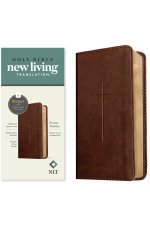 NLT Pocket Thinline Bible, Filament Enabled (LeatherLike, Brown Cross, Red Letter)