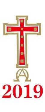 Candle Transfer - Red And Gold Cross Square Pattern