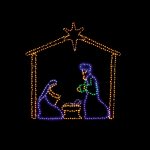 1.1 x 1.09m Twinkling Flexibright Nativity Scene