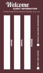 Guest Welcome Card: Welcome - Burgundy (Package of 50)