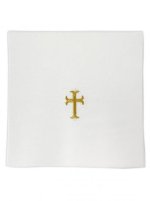 NEW 7" x 7" Chalice Pall - Linen - Gold Cross Design