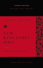 NKJV, Personal Size Reference Bible, Sovereign Collection, Genuine Leather, Black, Red Letter, Comfort Print